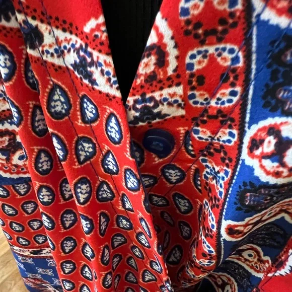 Bright & colorful, faux wrap blouse, NY&Co., Size L. - Picture 2 of 8